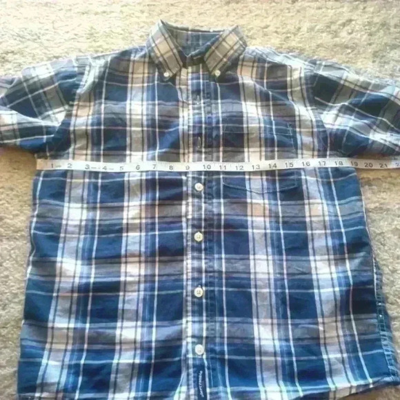 Abercrombie and Fitch Boys Blue and White Plaid Button Down Shirt M - Picture 9 of 11